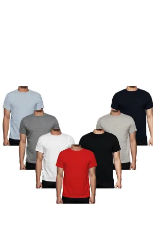 7 Pack Mens Plain Polycotton T-shirt