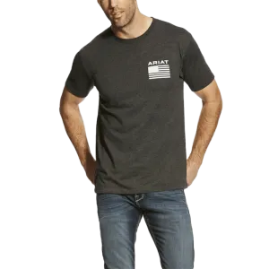 Ariat Men's Charcoal Grey Logo Flag T-Shirt