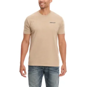 Ariat Men's Oatmeal Wooden Shield Logo Short Sleeve T-Shirt