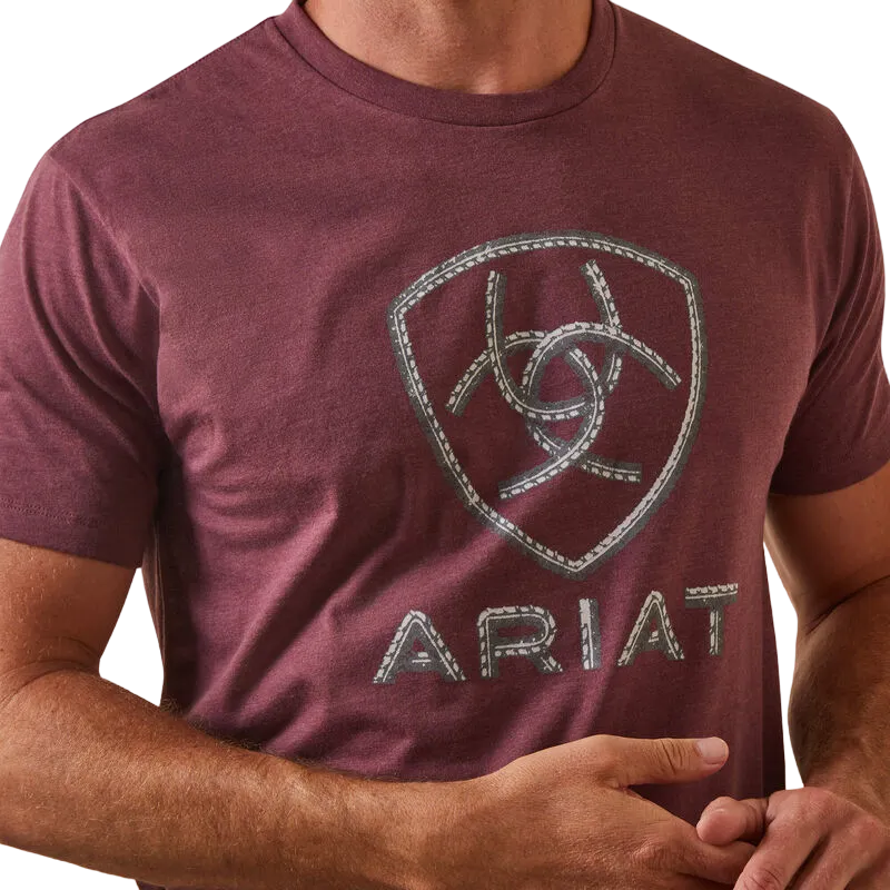 Ariat Men's Steel Bar Burgundy Logo T-Shirt