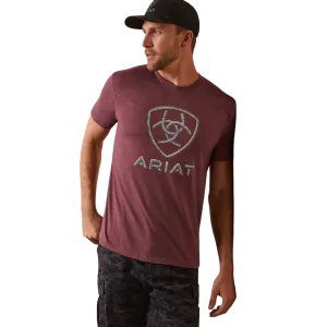 Ariat Men's Steel Bar Burgundy Logo T-Shirt