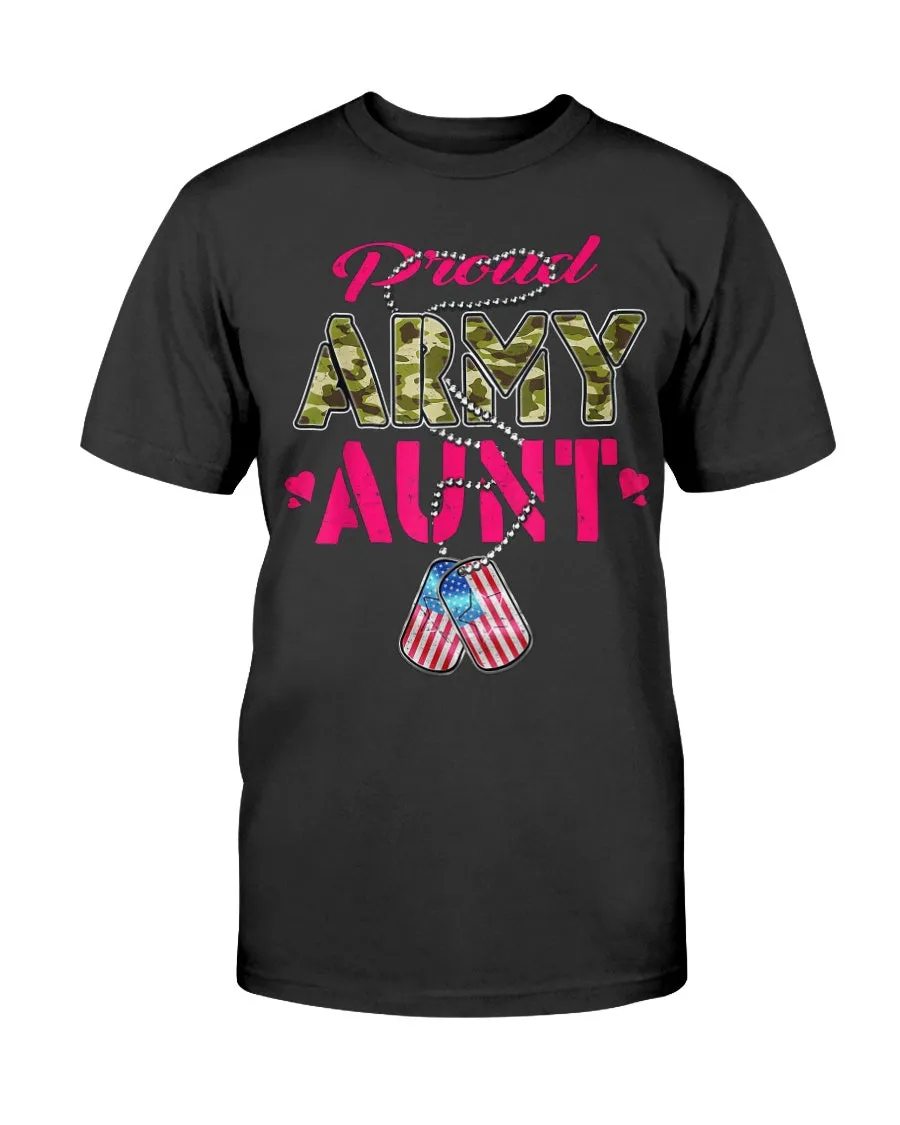 Army Proud Aunt Camo T-shirts