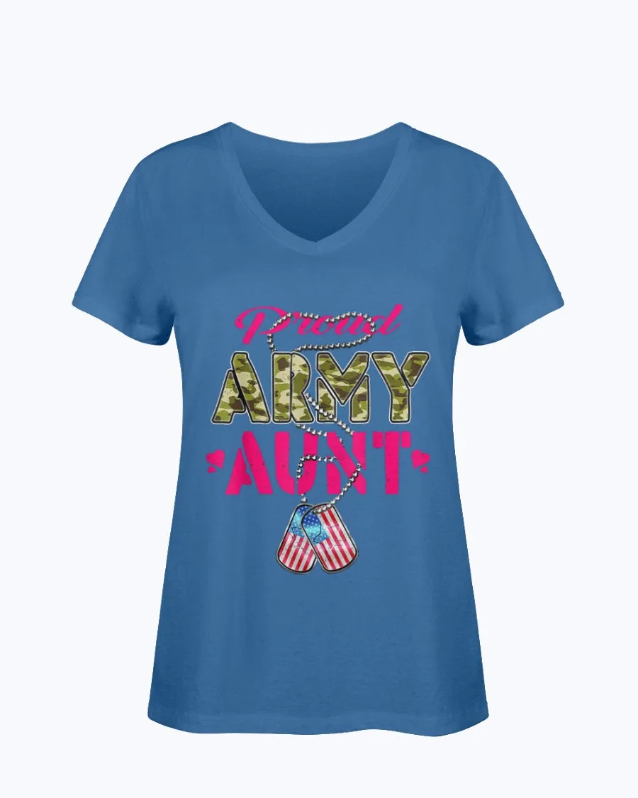 Army Proud Aunt Camo T-shirts