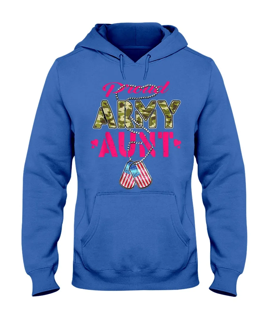 Army Proud Aunt Camo T-shirts