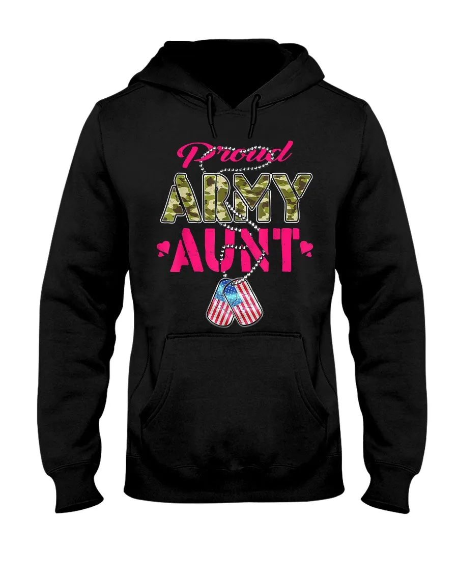 Army Proud Aunt Camo T-shirts