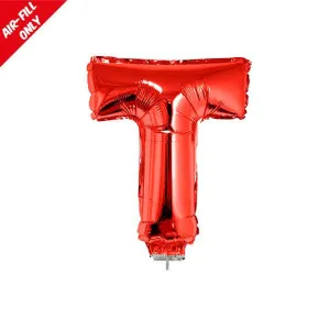 Balloon on Stick - 16" Red Letter T