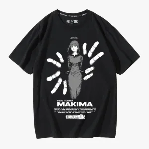 benpaolv Chainsaw Man Black T-Shirt Makima Fingers