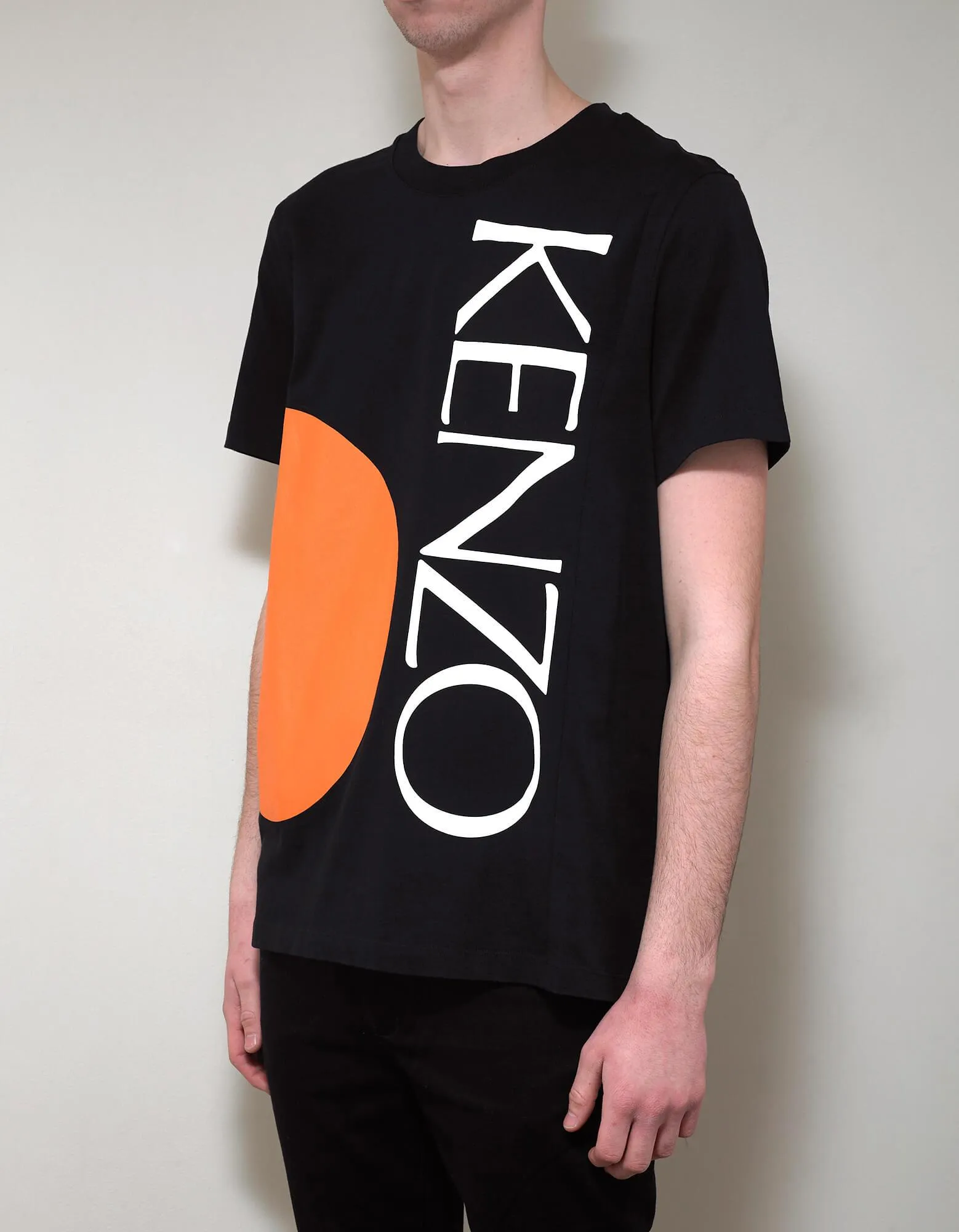 Black Orange Circle Print T-Shirt