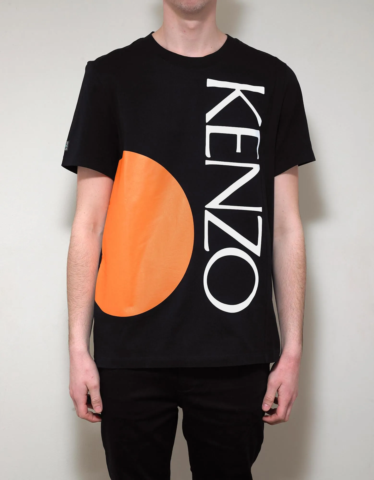 Black Orange Circle Print T-Shirt