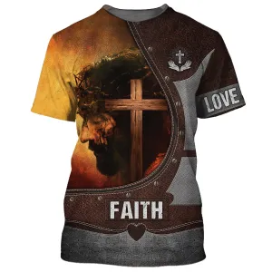 Christian Wooden Cross Love Jesus Faith 3d Shirts - Christian T Shirts For Men And Women