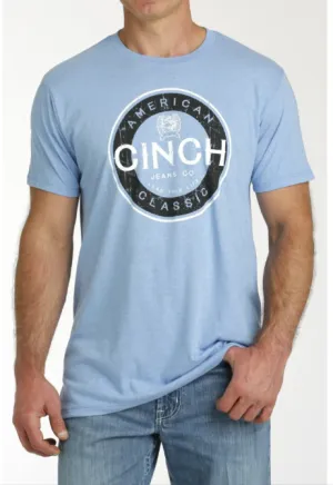 Cinch Mens Western Tee - Light Blue - MTT1690622