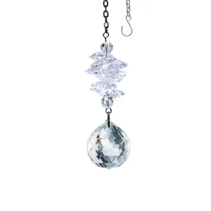 Crystal Ornament, Suncatcher Clear Crystal Ball Prism Clear Swarovski Crystals 3-inches