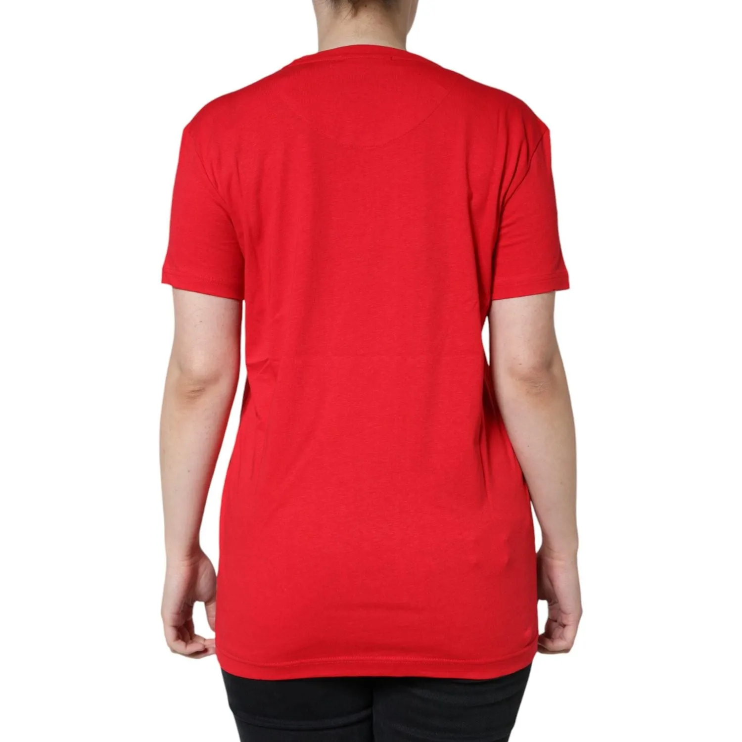 Dolce & Gabbana Red Cotton Crew Neck Short Sleeve Tee T-shirt