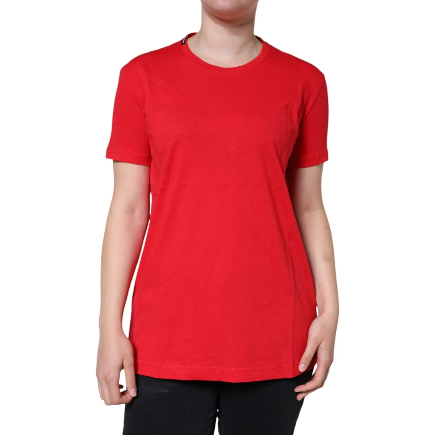 Dolce & Gabbana Red Cotton Crew Neck Short Sleeve Tee T-shirt