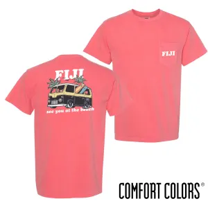 FIJI Comfort Colors Groovy Beach Short Sleeve Pocket Tee