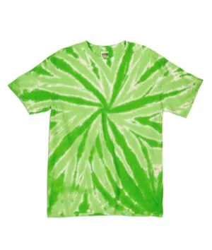 gildan tie-dye adult one-color pinwheel tee - lime (s)