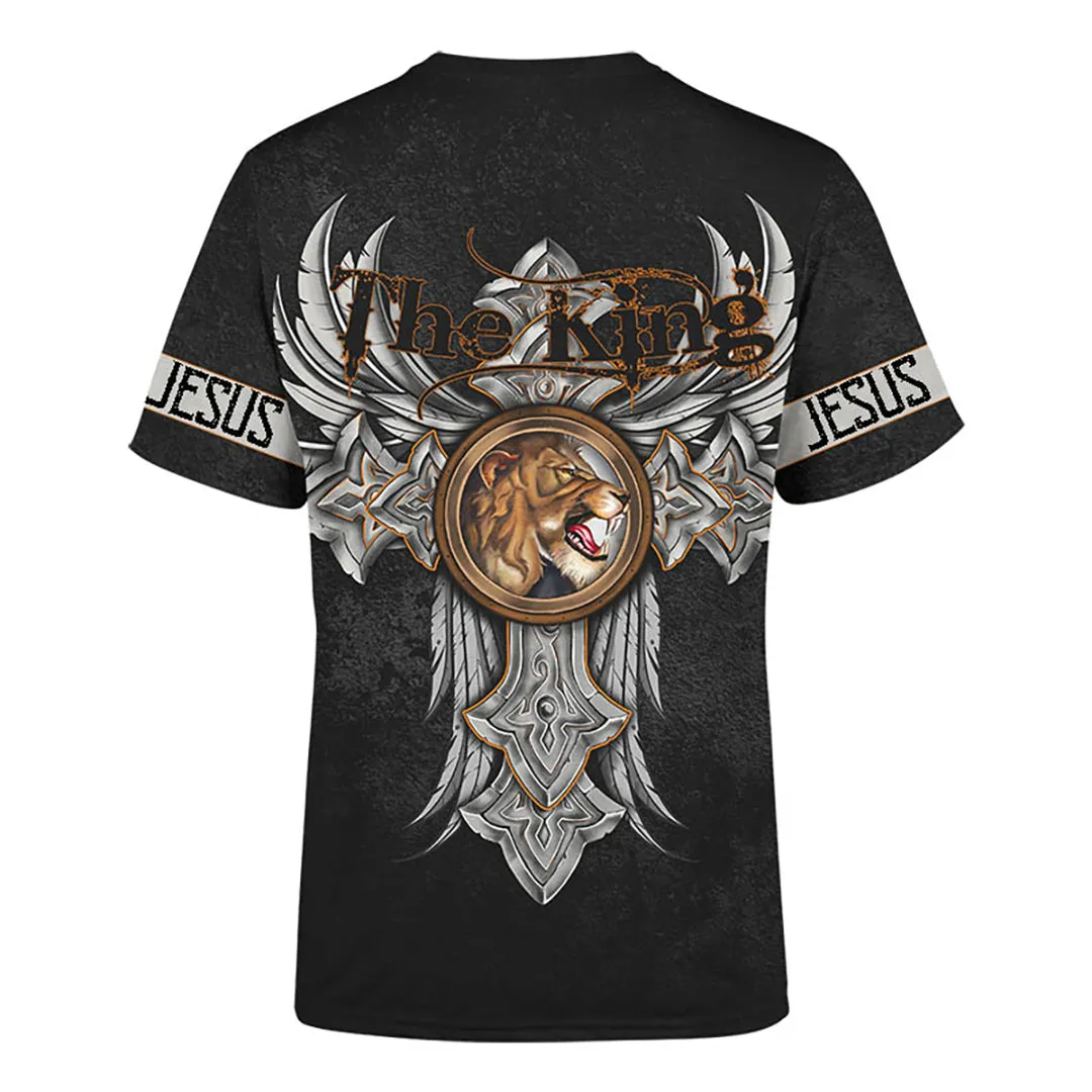 Jesus Lion King Angel Wing Tattoo 3d Shirt - Christian 3D Shirt