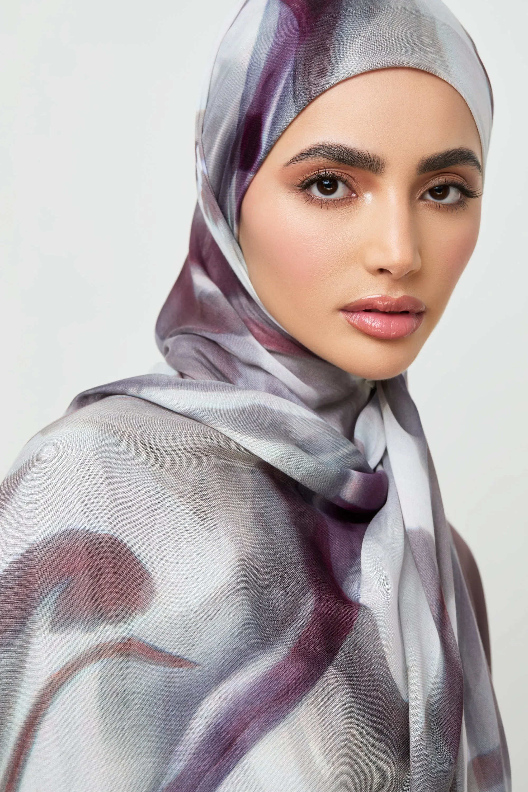 Printed Modal Hijab - Violet Whisper