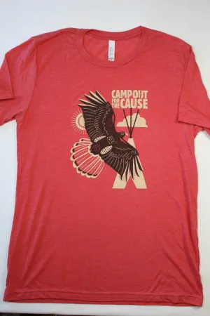 Short sleeve Unisex T-shirt Campout For the Cause - Red-tailed Hawk