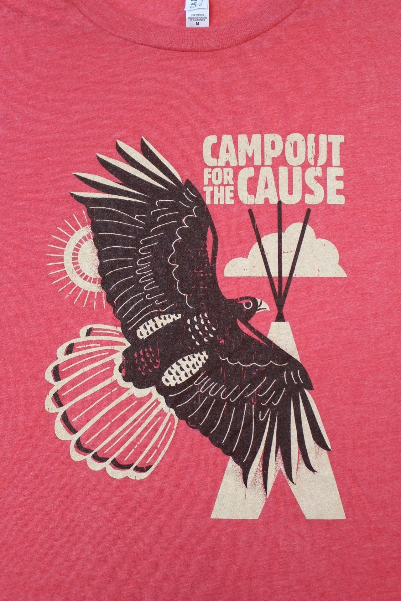 Short sleeve Unisex T-shirt Campout For the Cause - Red-tailed Hawk