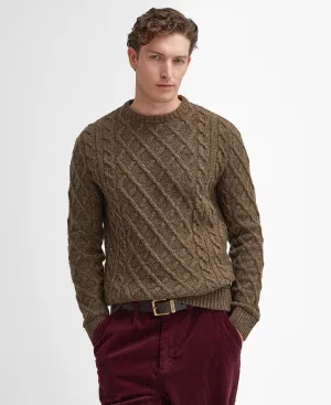 Stowford Cable Crew Neck Sweater - Olive Mix