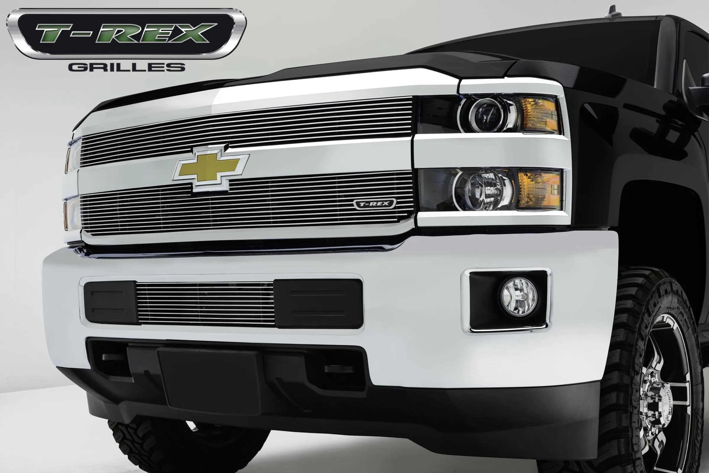 T-REX Billet Series, 2 Piece Overlay Bumper Grille - 2015-2018 Chevy 2500/3500