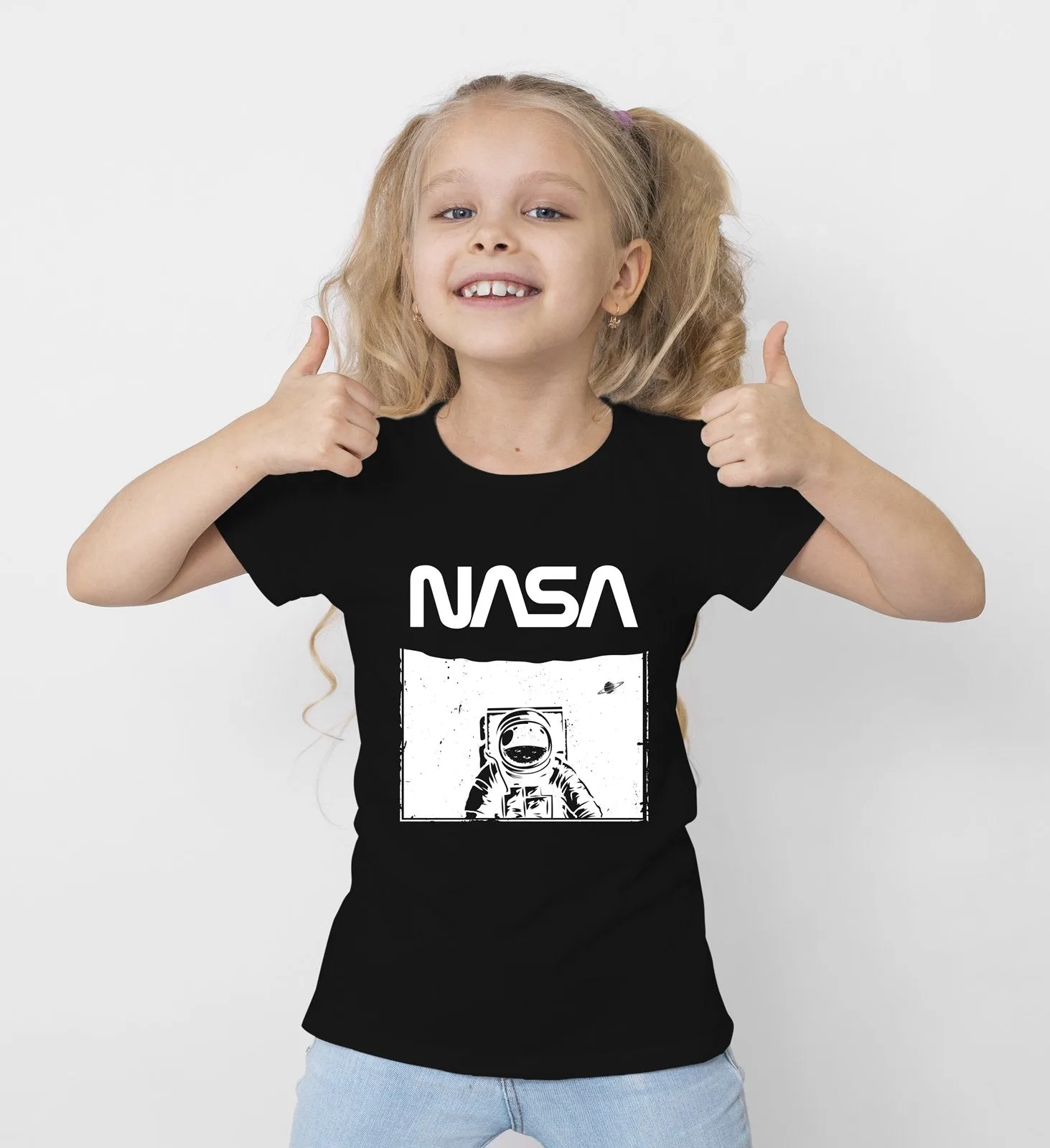 T-Shirt Kinder - NASA Astronaut (Black&White)