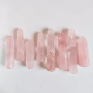 Transparent Rose Quartz Crystal Obelisk