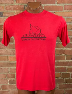 Vintage 80s Sawbill Canoe Outfitters Red Graphic T Shirt Unisex Medium