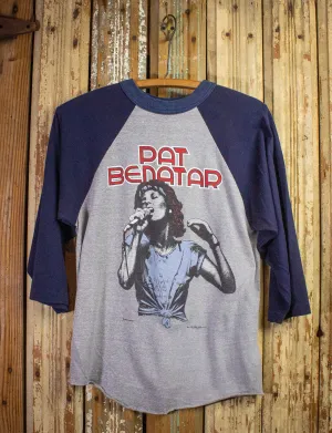 Vintage Pat Benatar Precious Time Tour Raglan Concert T Shirt 1981 Blue/Gray Small