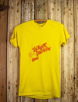 Vintage Ted Nugent Double Live Gonzo Concert T Shirt 70s Yellow XS