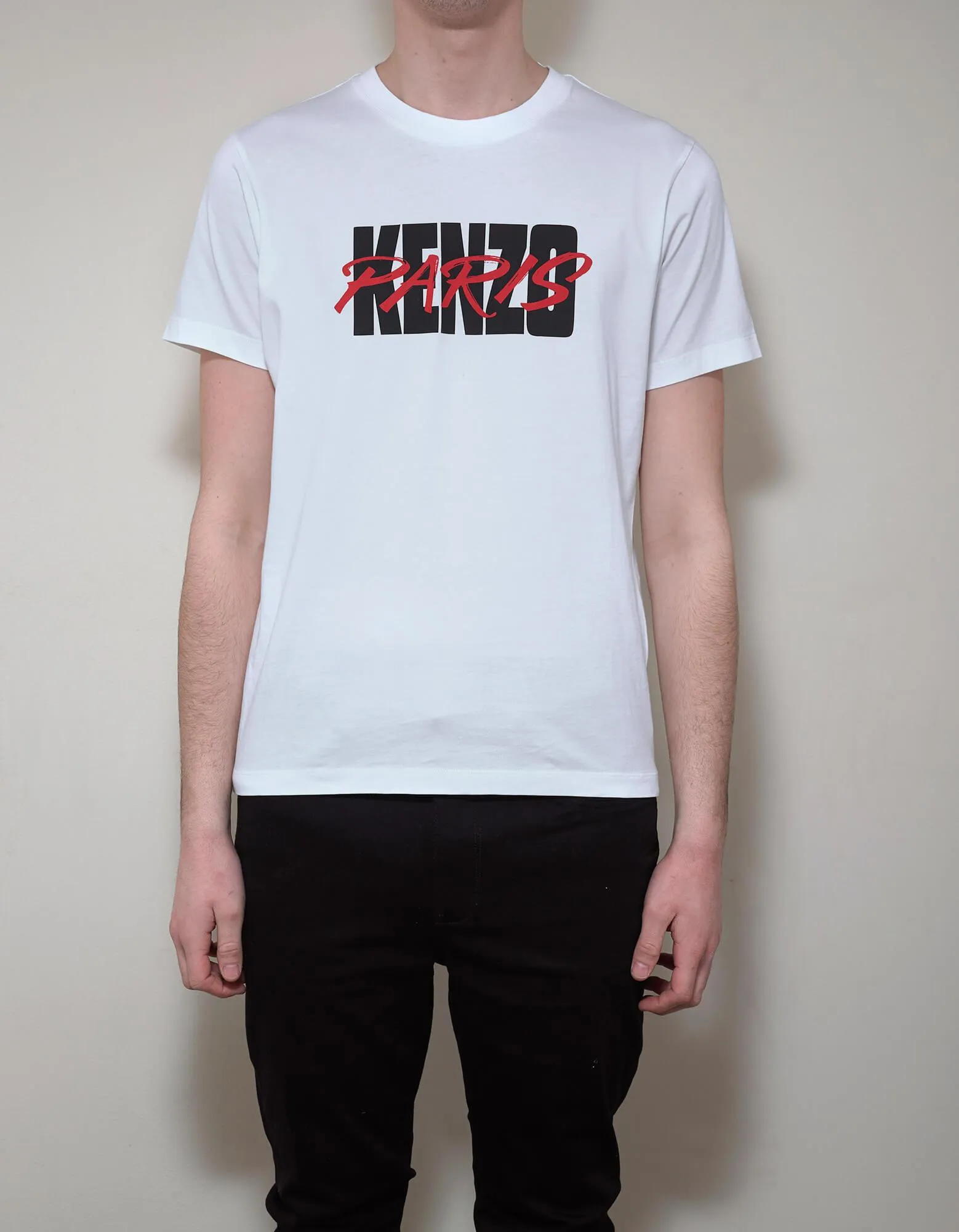 White Kenzo Paris Print T-Shirt