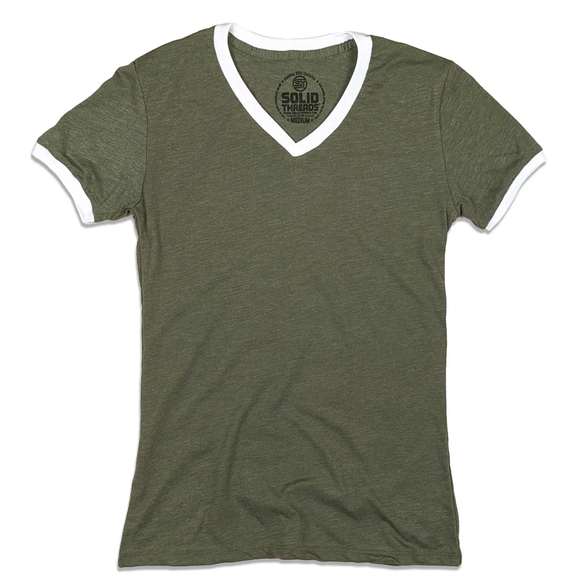 Women's Solid Threads V-Neck T-shirt