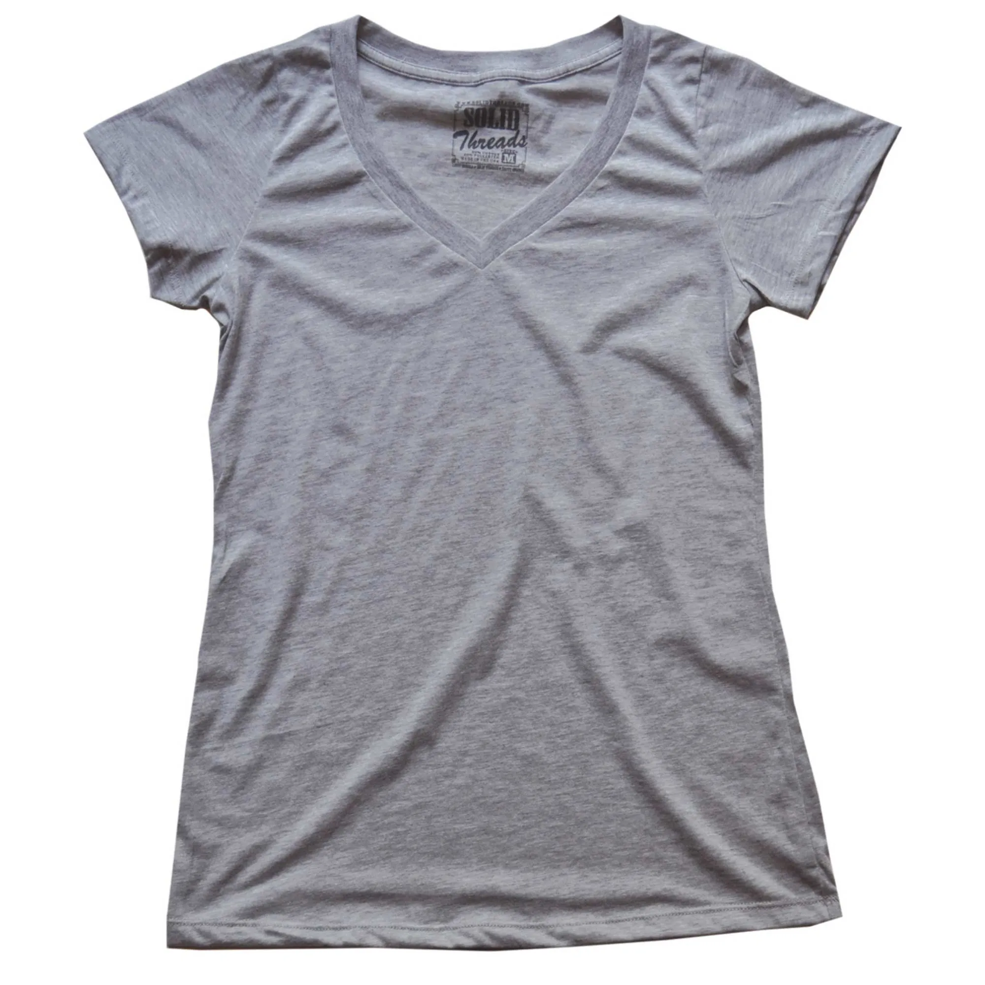 Women's Solid Threads V-Neck T-shirt