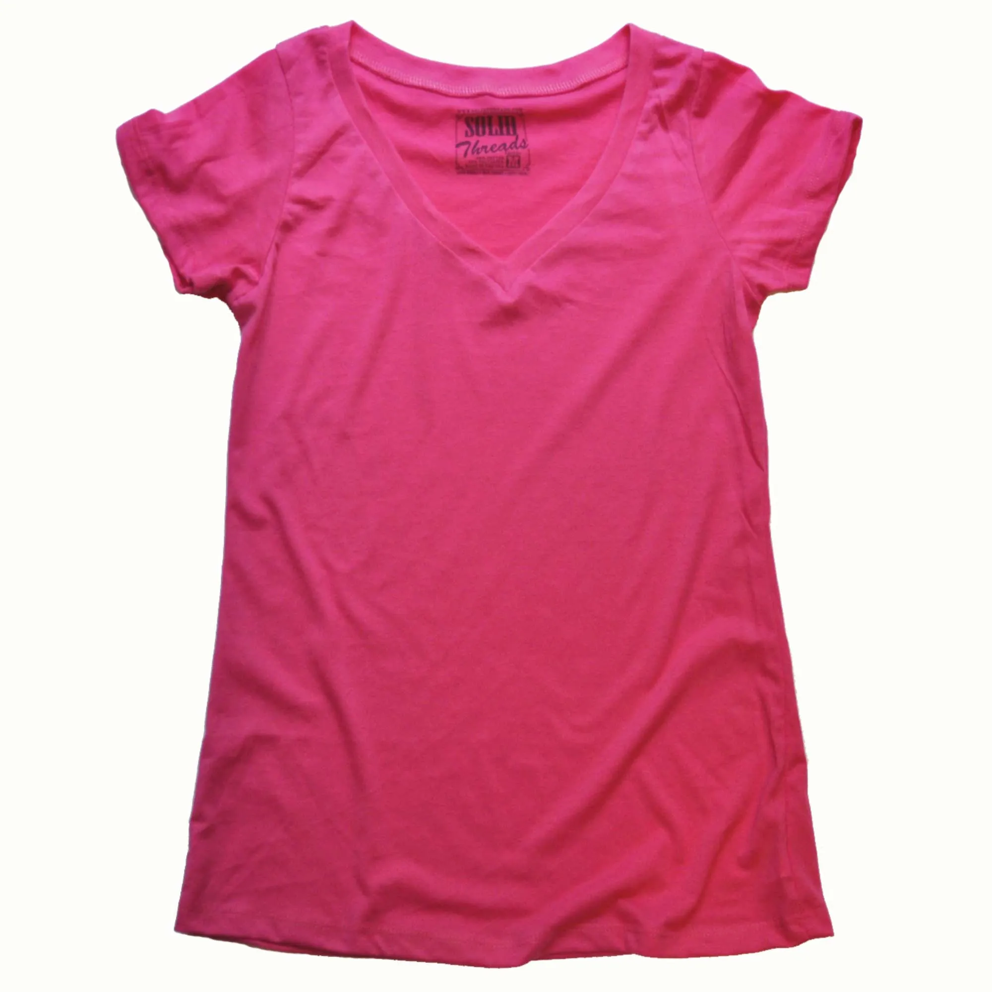 Women's Solid Threads V-Neck T-shirt