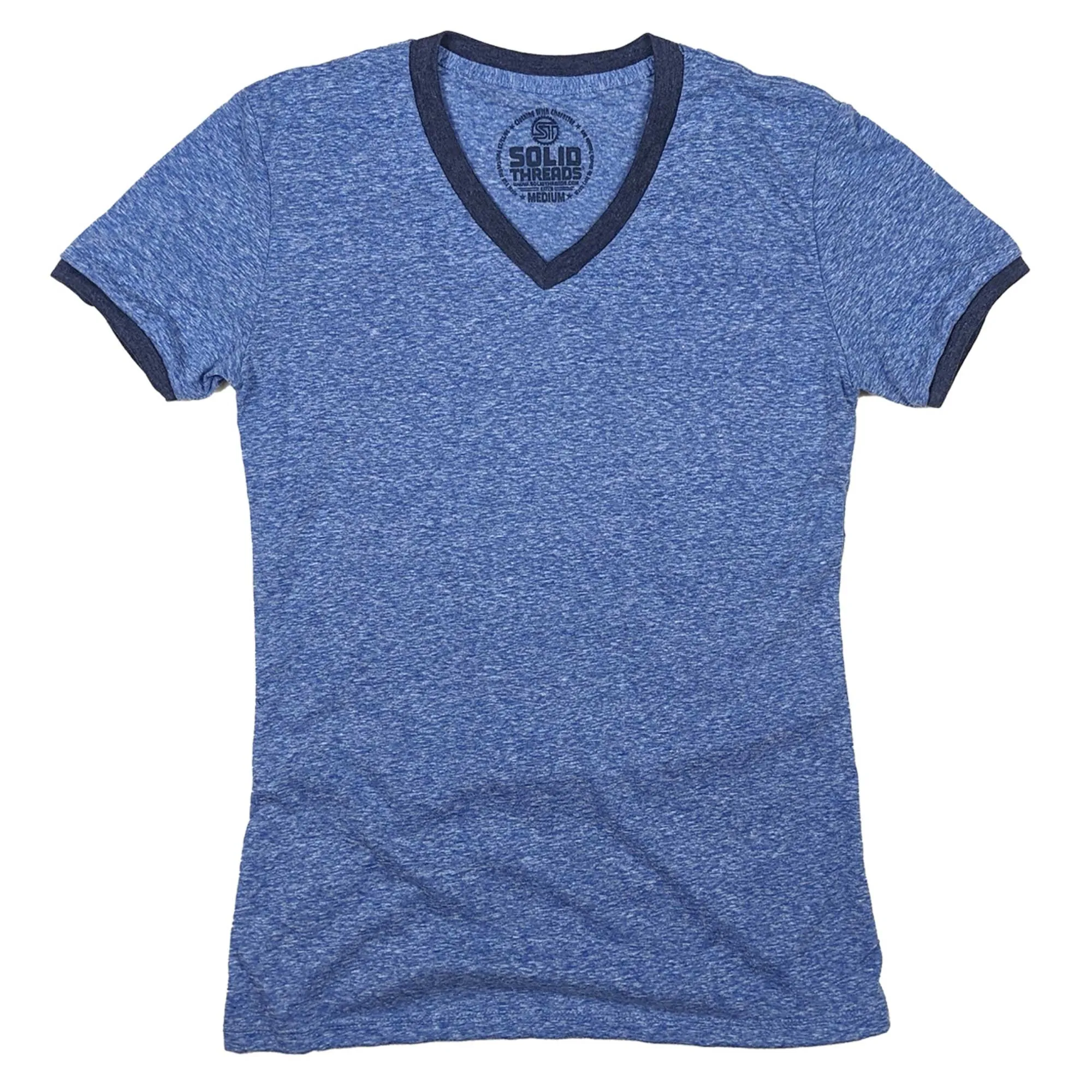 Women's Solid Threads V-Neck T-shirt