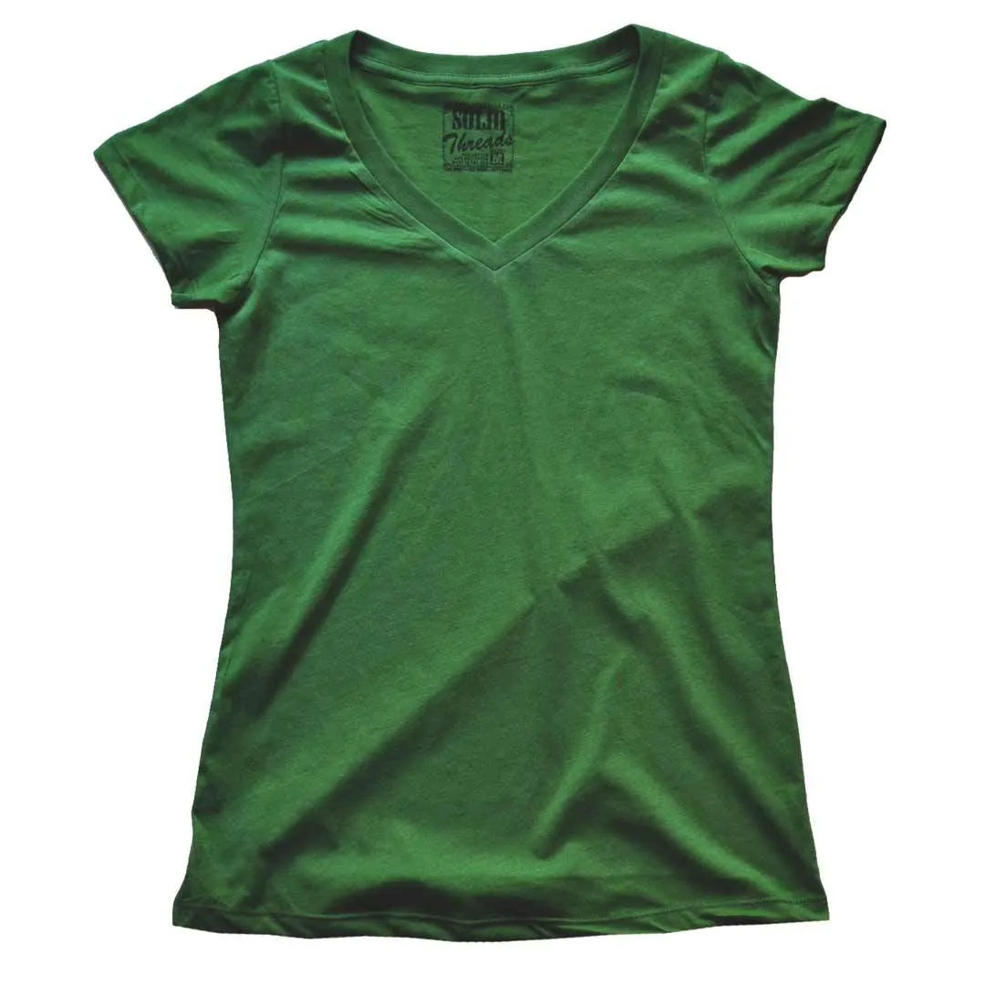 Women's Solid Threads V-Neck T-shirt