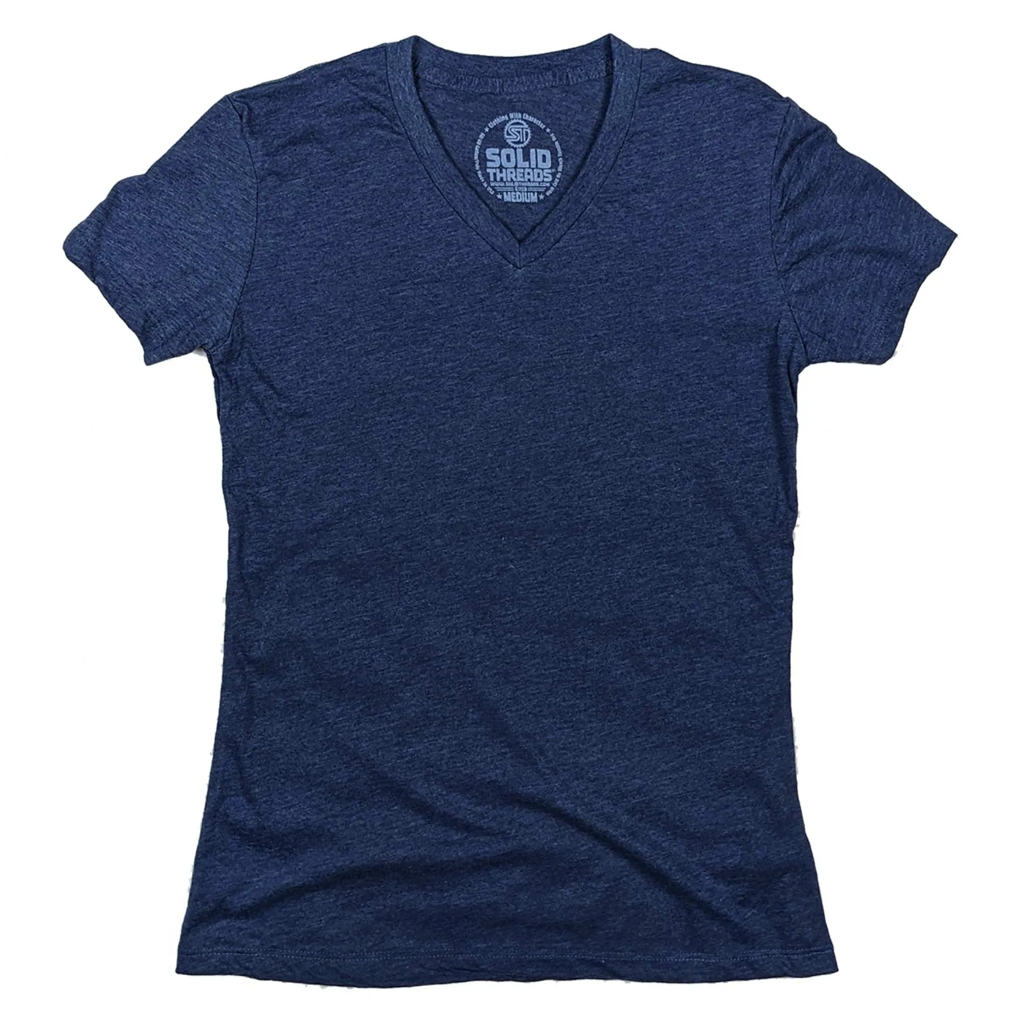 Women's Solid Threads V-Neck T-shirt