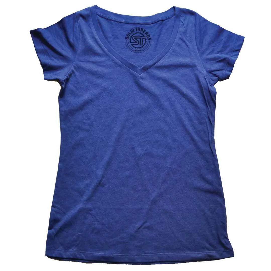 Women's Solid Threads V-Neck T-shirt