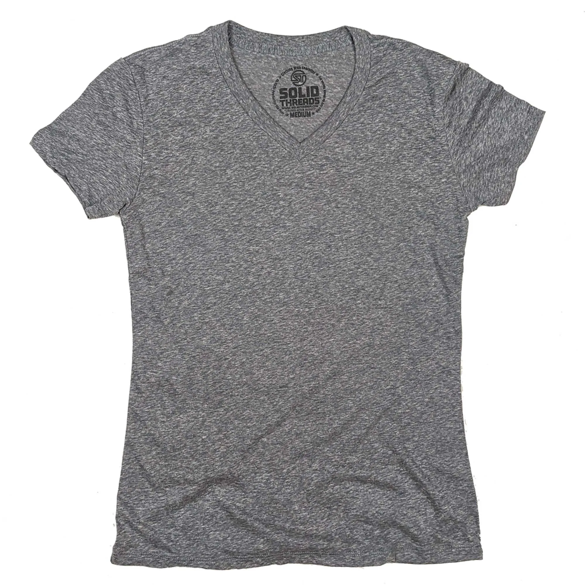 Women's Solid Threads V-Neck T-shirt