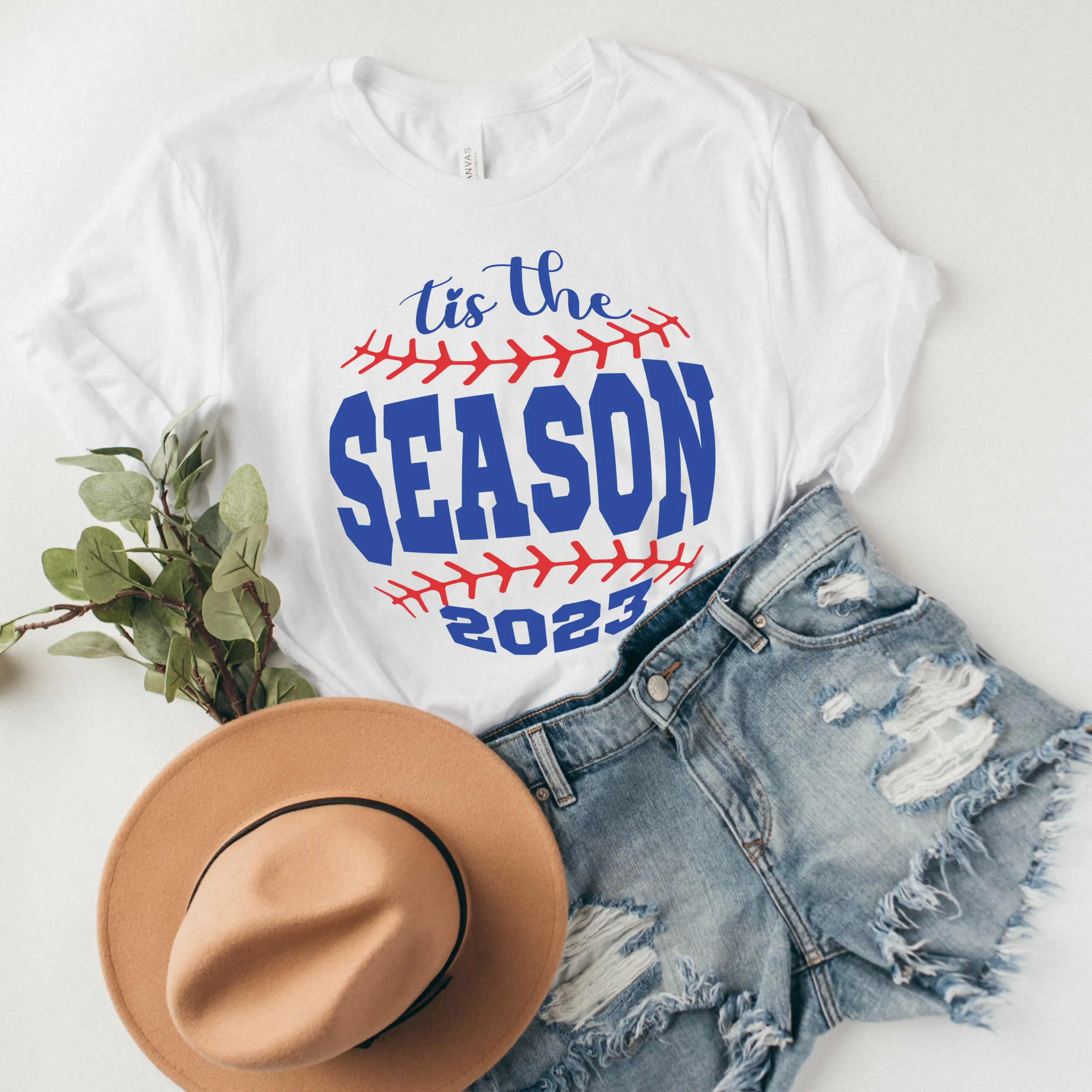 Women's Spring or Summer Tis The Season 2023 Crewneck Sweatshirt Hoodie T-Shirt or Tank Retro Baseball Design Spring Gift for Mom