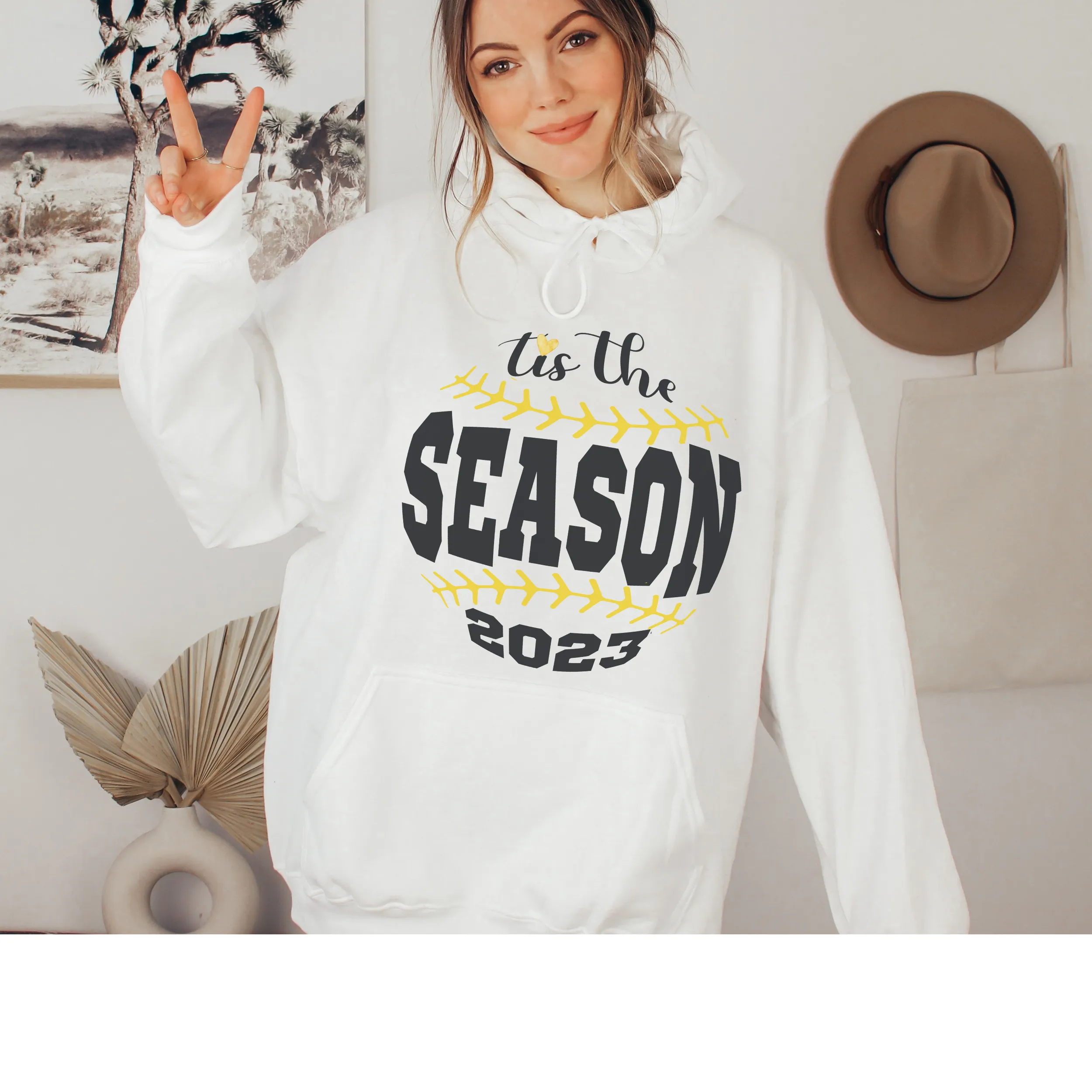 Women's Spring or Summer Tis The Season 2023 Crewneck Sweatshirt Hoodie T-Shirt or Tank Retro Baseball Design Spring Gift for Mom