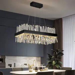 YLK Yasna Modern crystal chandelier for dining room rectangle island hanging